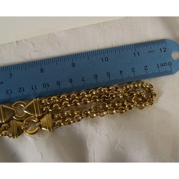 Liz Claiborne LCI Vintage Double Strand XCN Necklace Gold Tone Chains 23" - Picture 5 of 5